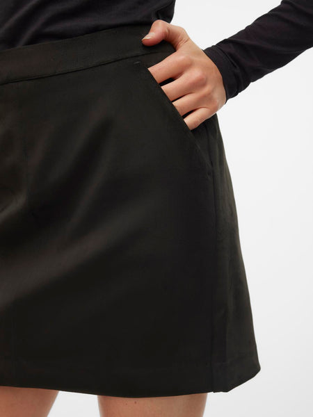 Vero Moda Faux Suede Short Skirt in Black