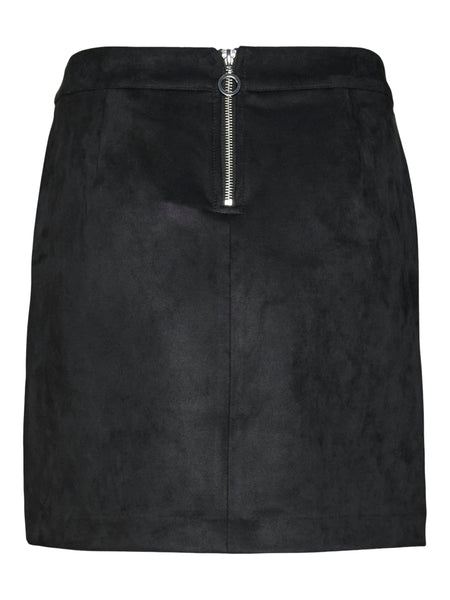 Vero Moda Faux Suede Short Skirt in Black