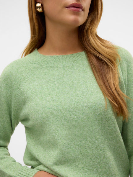 VERO MODA Knitted O-neck Jumper in Green