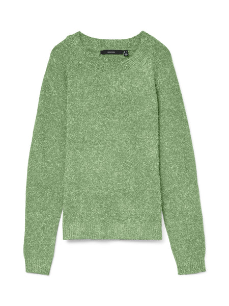 VERO MODA Knitted O-neck Jumper in Green