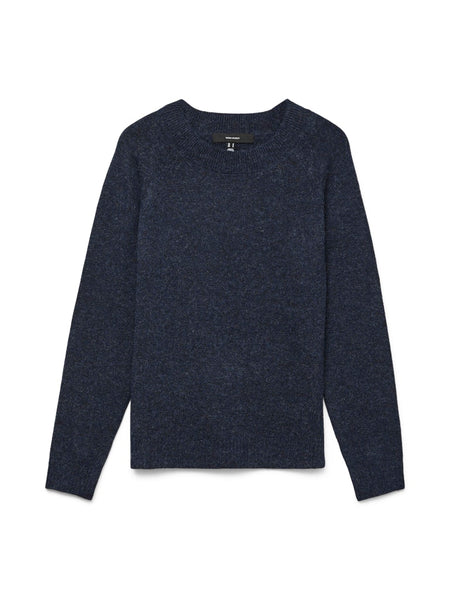 VERO MODA Knitted O-Neck Jumper in Navy