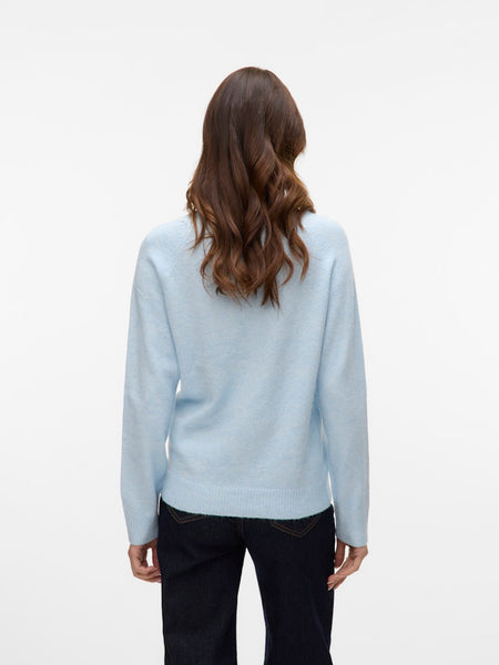 VERO MODA O-Neck Knit Jumper in Light Blue