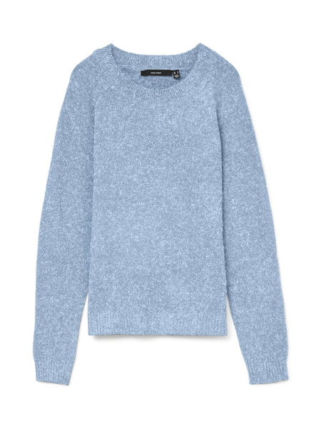 VERO MODA O-Neck Knit Jumper in Light Blue