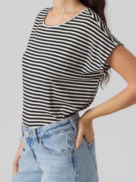 Vero Moda Striped T-Shirt in Black