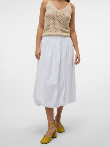 VERO MODA Midi Balloon Skirt in White