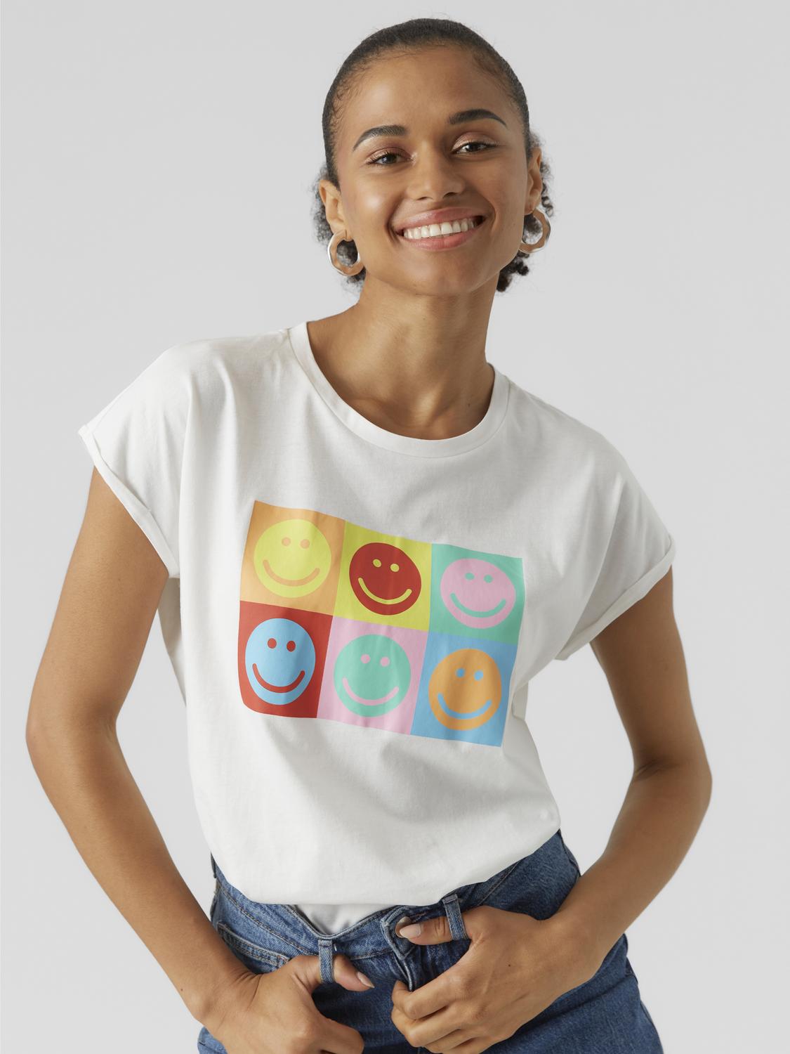 Vero Moda Printed Smile T-Shirt in White
