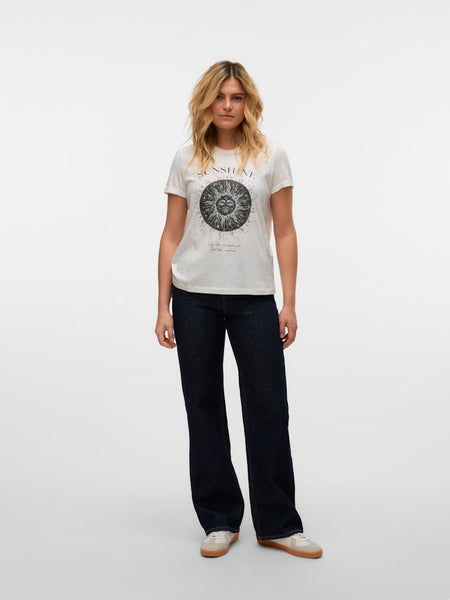 Vero Moda "Sunshine" Printed T-Shirt in White