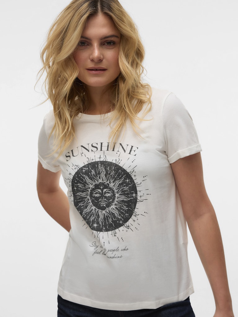 Vero Moda "Sunshine" Printed T-Shirt in White