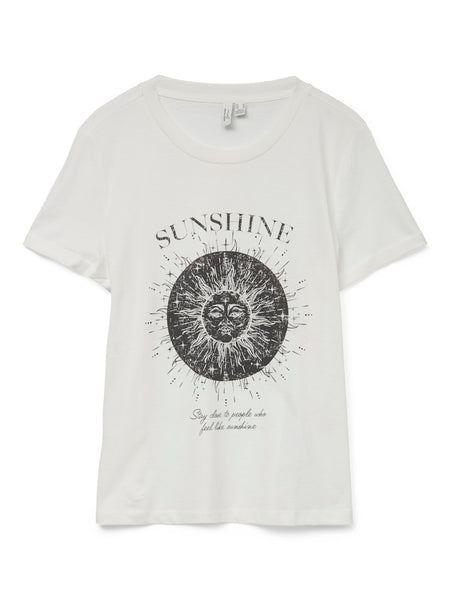 Vero Moda "Sunshine" Printed T-Shirt in White