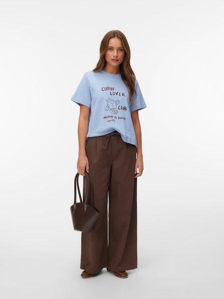 VERO MODA "Coffee Lover" T-Shirt in Blue