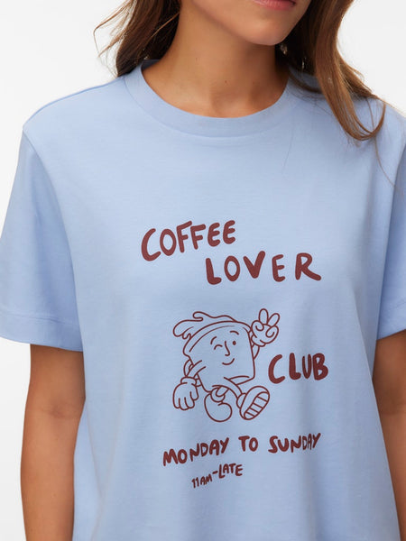 VERO MODA "Coffee Lover" T-Shirt in Blue