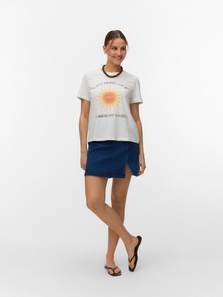 VERO MODA Printed "Saint Tropez" T-Shirt in White