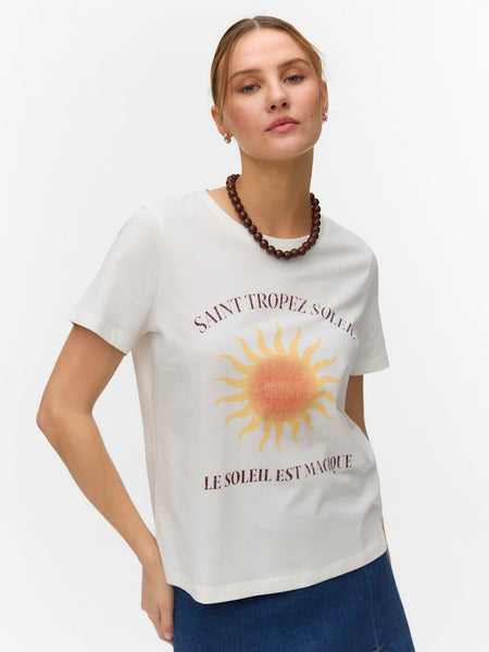VERO MODA Printed "Saint Tropez" T-Shirt in White