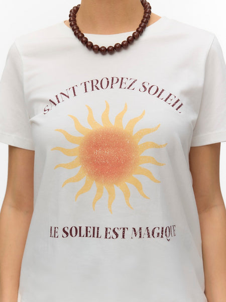 VERO MODA Printed "Saint Tropez" T-Shirt in White