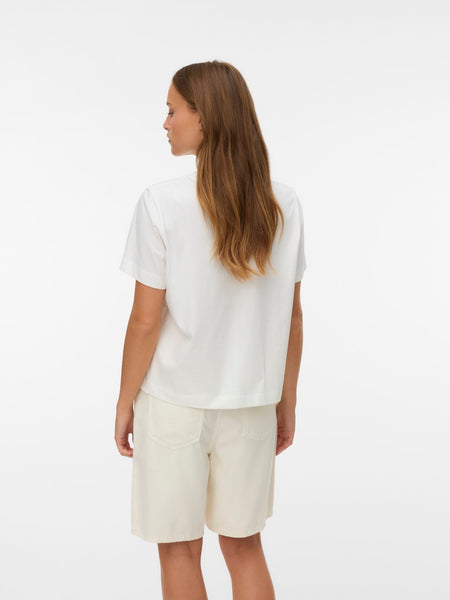 VERO MODA Embroidered Sunflower T-Shirt in White