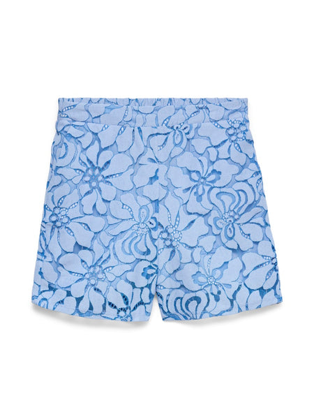 VERO MODA Floral Lace Shorts in Blue