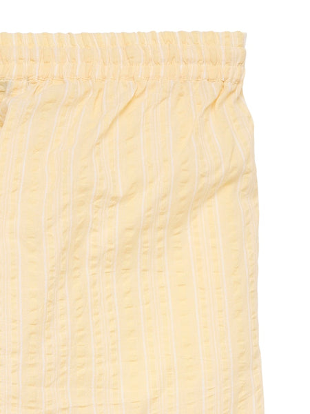 VERO MODA Striped Wide Leg Cotton Trousers in Yellow