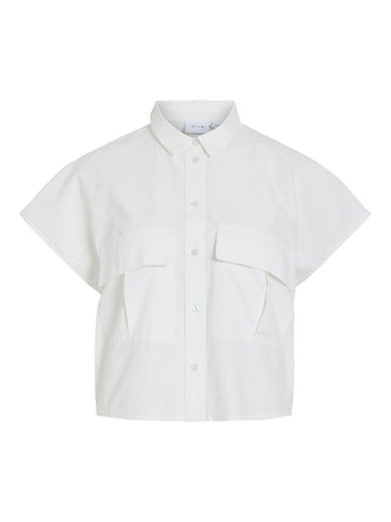 VILA Short Sleeve Shirt in White