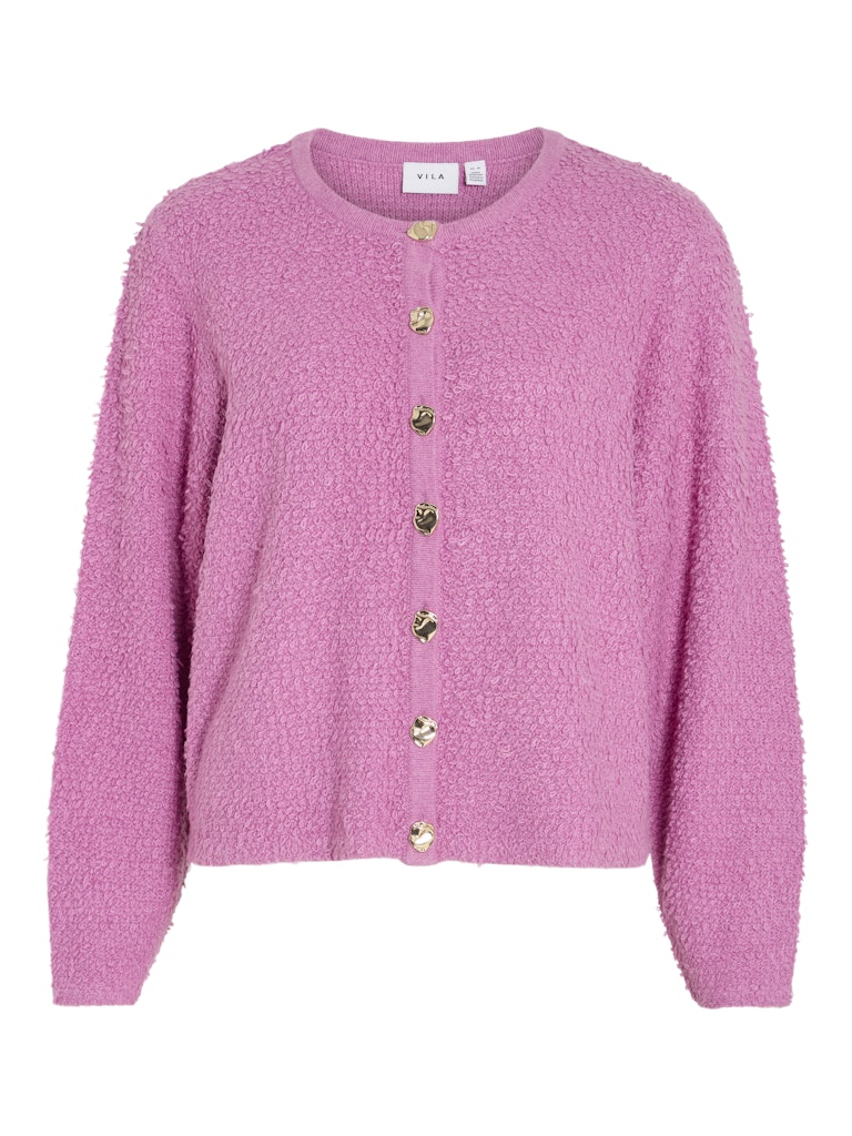 VILA Knitted Long Sleeve Cardigan in Pink