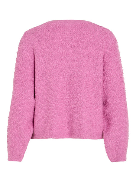 VILA Knitted Long Sleeve Cardigan in Pink