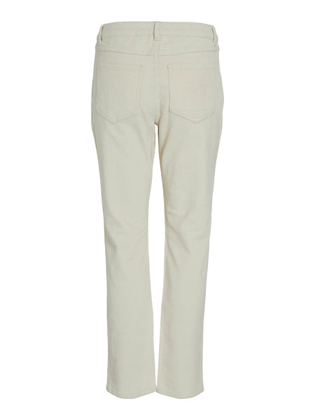 Vila Straight Leg Cord Jeans in Cream