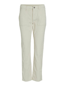 Vila Straight Leg Cord Jeans in Cream