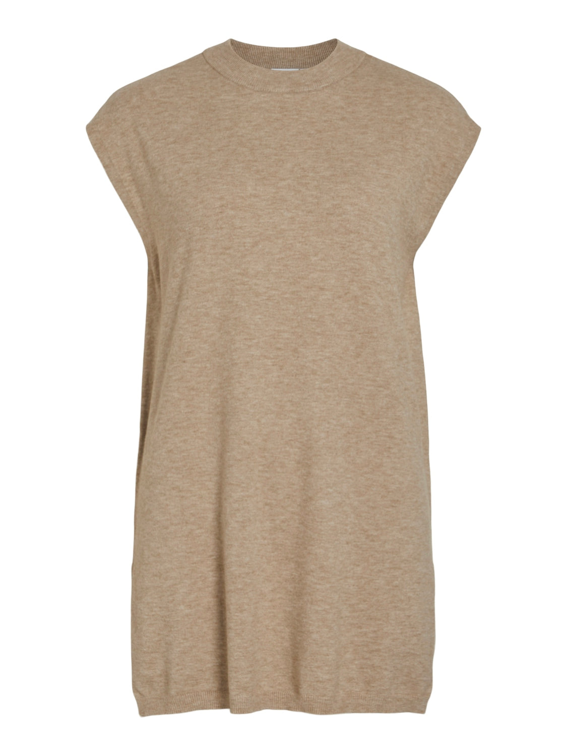 Vila Oversized Knit Vest in Beige