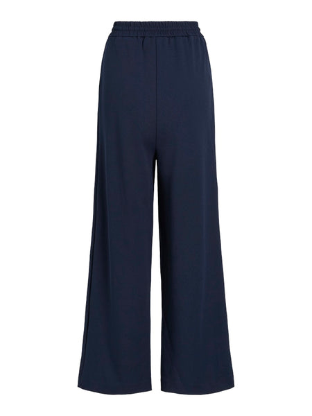 VILA Wide Leg Drawstring Trousers in Navy