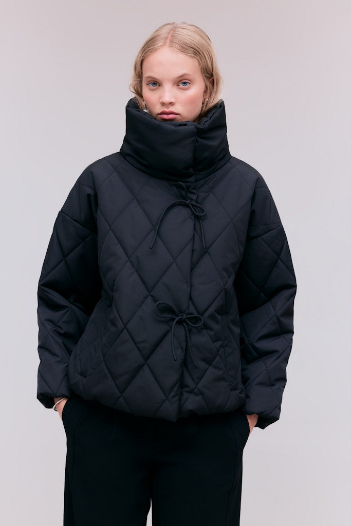 VILA High Neck Padded Jacket in Black