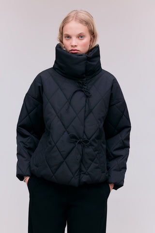 VILA High Neck Padded Jacket in Black