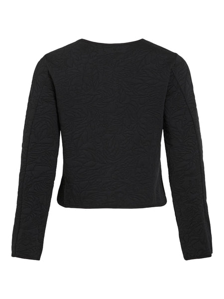 VILA Short Floral Cardigan in Black