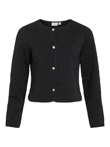 VILA Short Floral Cardigan in Black