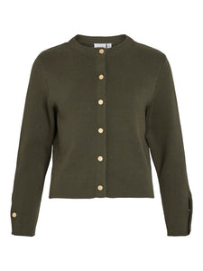 VILA Knitted Cardigan in Green