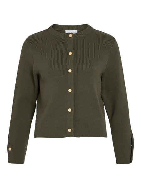 VILA Knitted Cardigan in Green