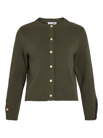 VILA Knitted Cardigan in Green
