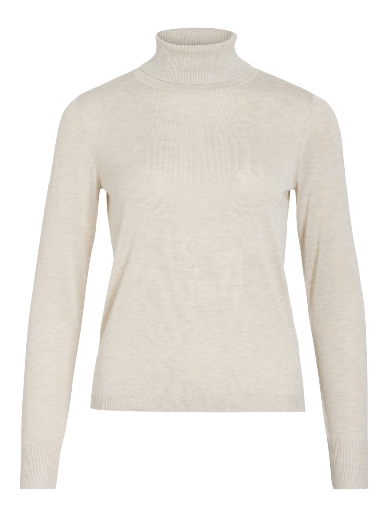 VILA Roll Neck Knit Top in Beige