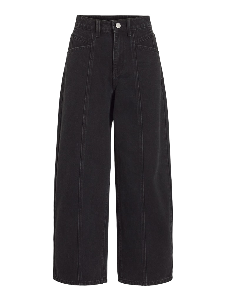 VILA High Waist Barrel Jeans in Black