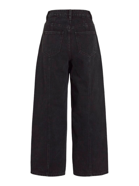 VILA High Waist Barrel Jeans in Black