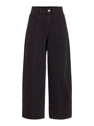 VILA High Waist Wide Leg Jeans in Black