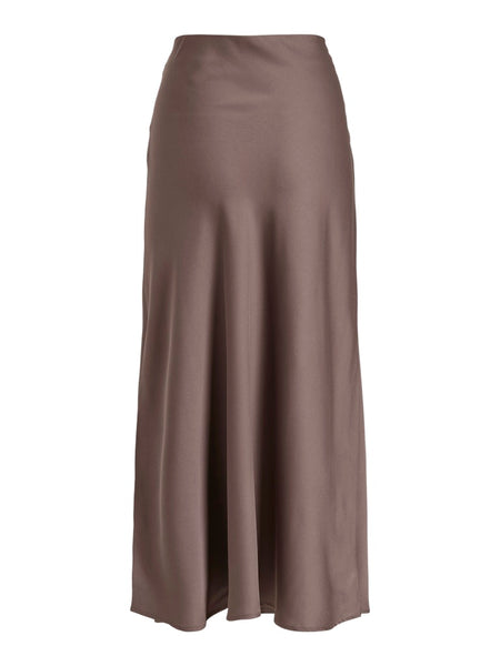 VILA Satin Look Skirt in Taupe
