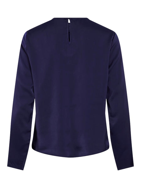 VILA Satin Look Long Sleeve Top in Purple