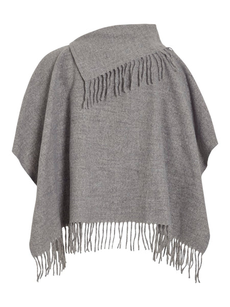 VILA High Neck Poncho in Grey