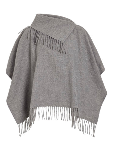VILA High Neck Poncho in Grey