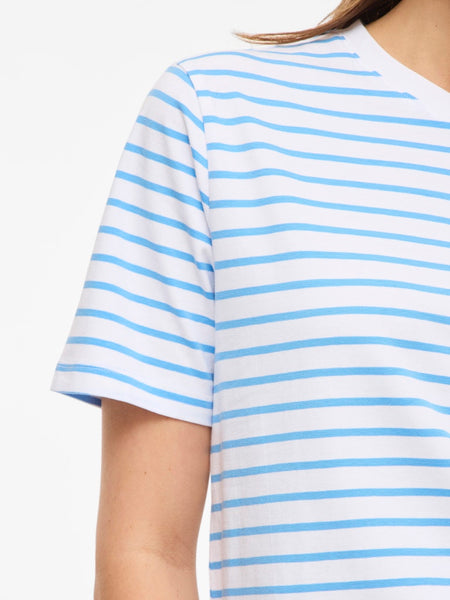 VILA Striped T-Shirt in Blue