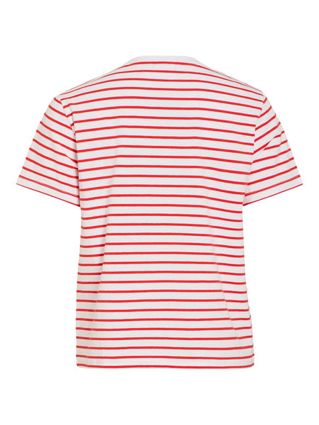 VILA Striped T-Shirt in Red