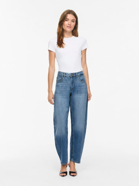 VILA Barrel Jeans in Medium Blue