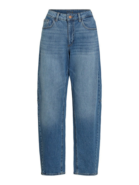 VILA Barrel Jeans in Medium Blue