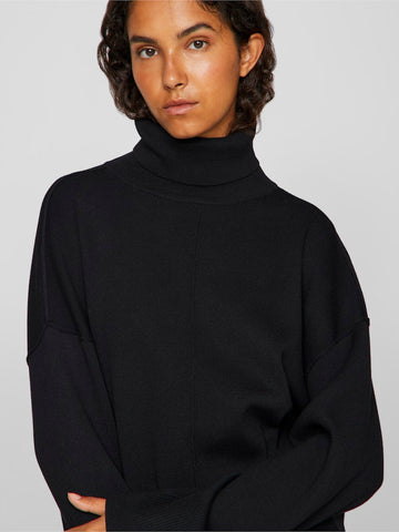 VILA Roll Neck Knit Jumper in Black