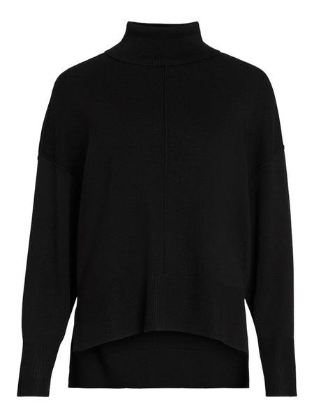 VILA Roll Neck Knit Jumper in Black
