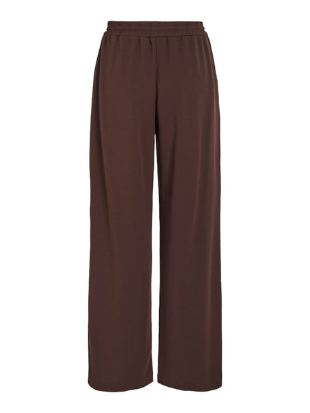 VILA Wide Leg Drawstring Trousers in Brown